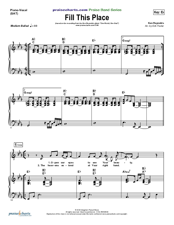 Fill This Place Piano/Vocal (SAT) (Ken Reynolds)