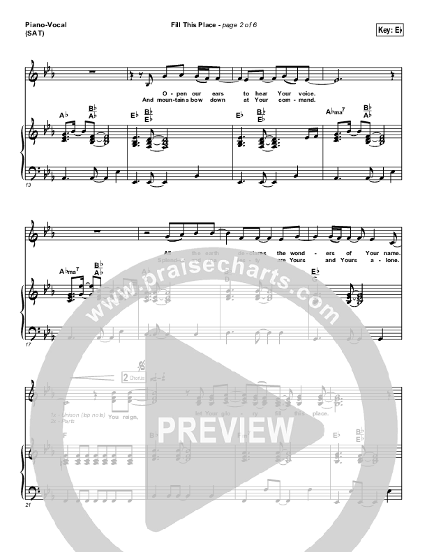 Fill This Place Piano/Vocal (SAT) (Ken Reynolds)