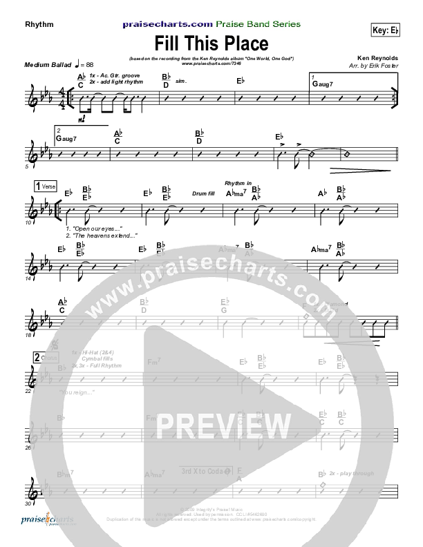 Fill This Place Rhythm Chart (Ken Reynolds)
