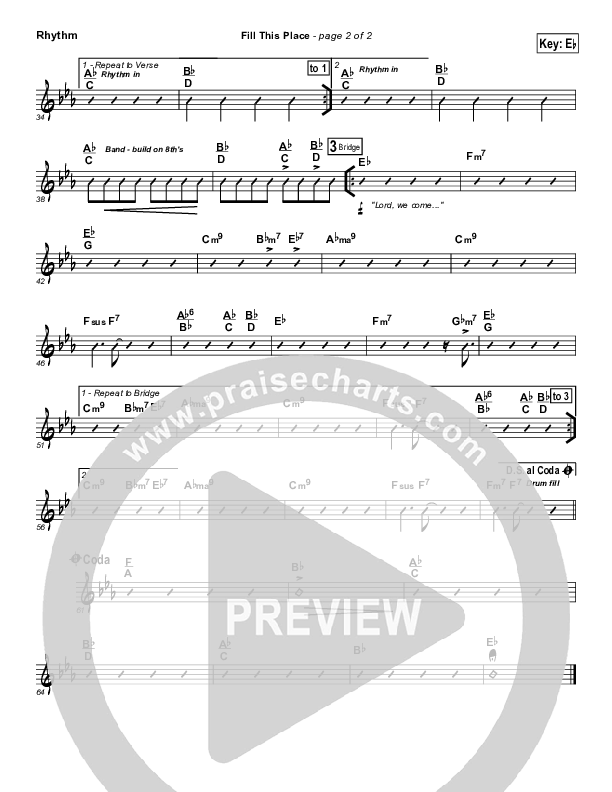 Fill This Place Rhythm Chart (Ken Reynolds)