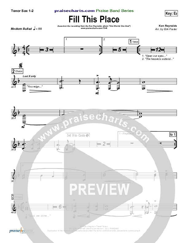 Fill This Place Tenor Sax 1/2 (Ken Reynolds)