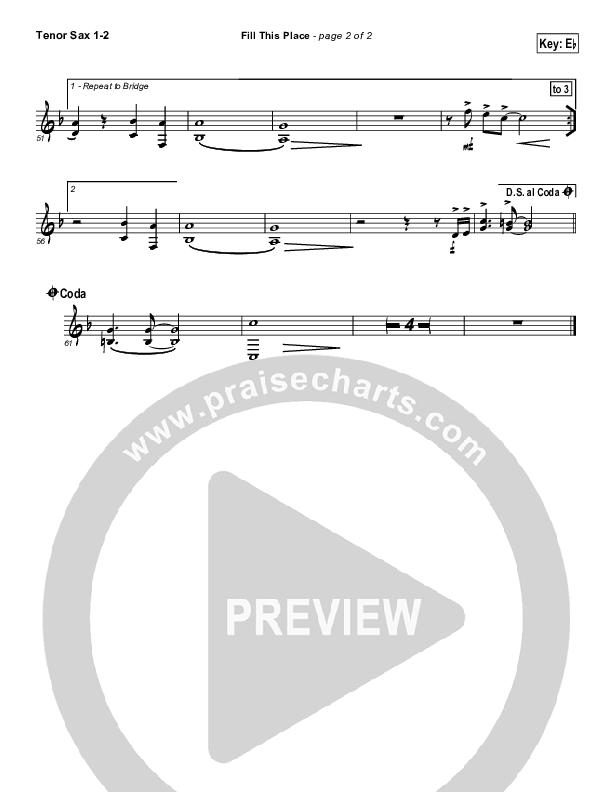 Fill This Place Tenor Sax 1/2 (Ken Reynolds)