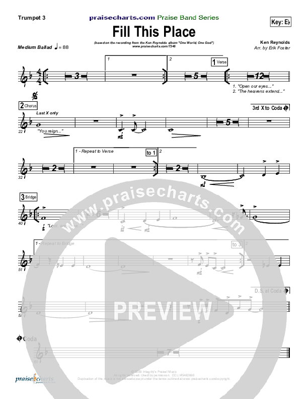 Fill This Place Trumpet 3 (Ken Reynolds)