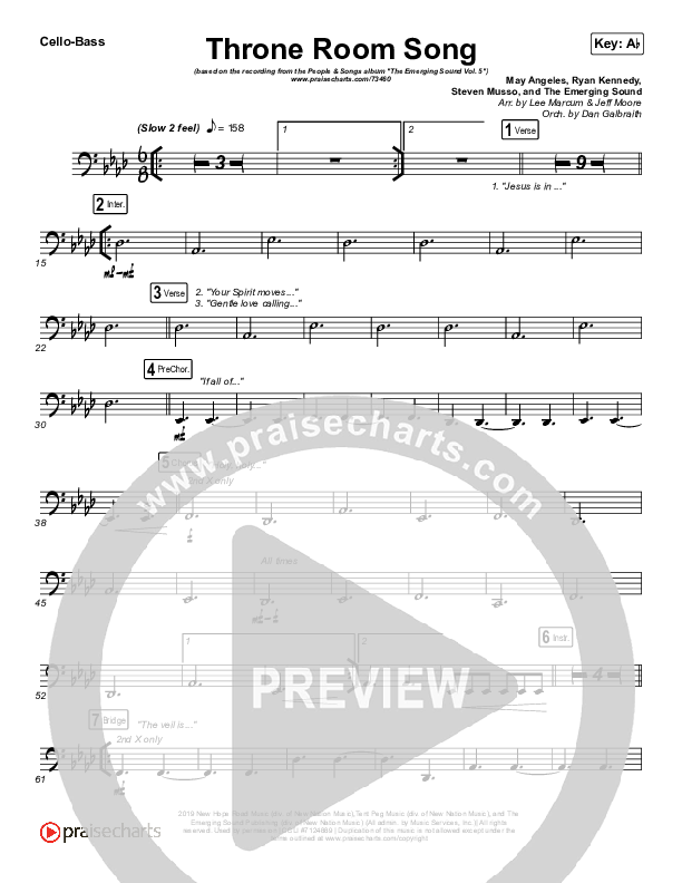 Throne Room Song Cello/Bass (People & Songs / May Angeles / Ryan Kennedy)