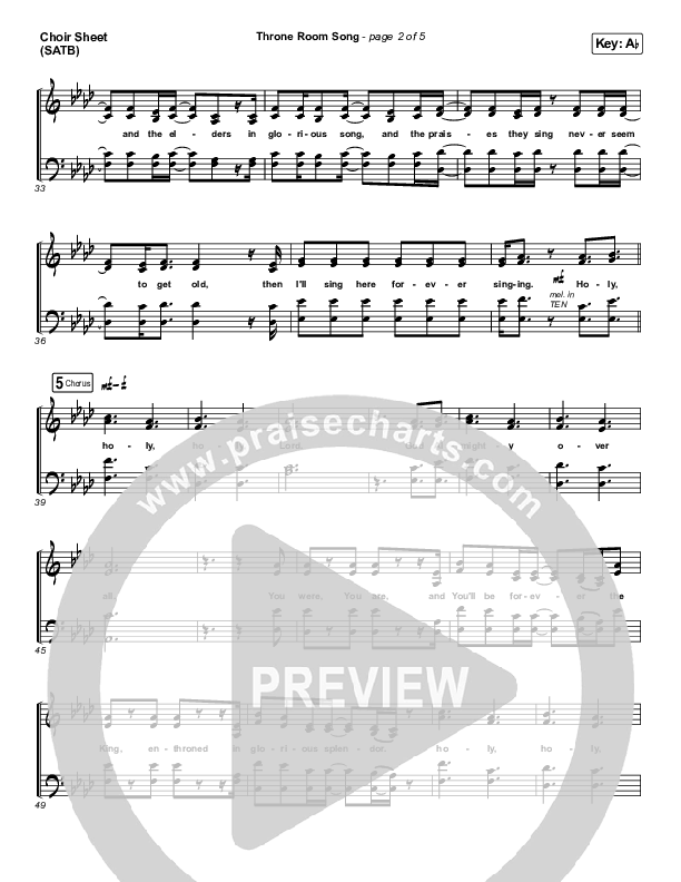 Throne Room Song Choir Sheet (SATB) (People & Songs / May Angeles / Ryan Kennedy)