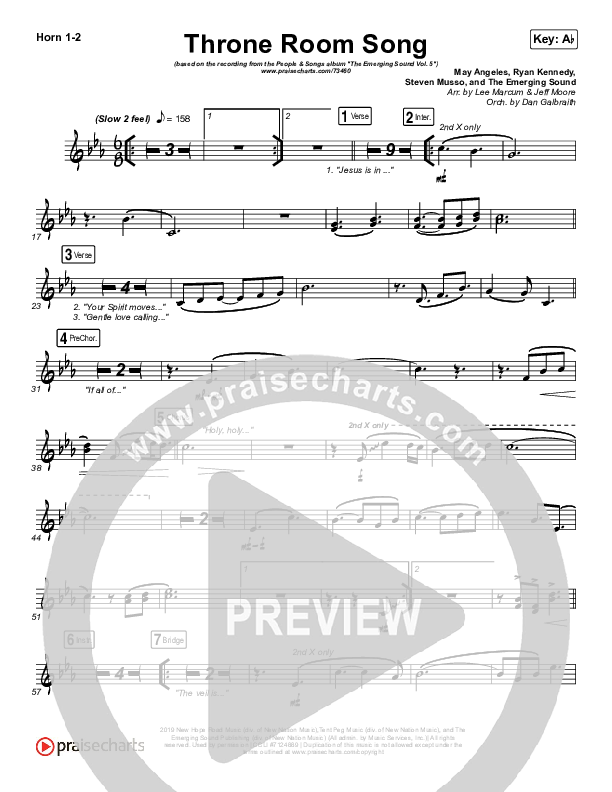 Throne Room Song French Horn 1/2 (People & Songs / May Angeles / Ryan Kennedy)