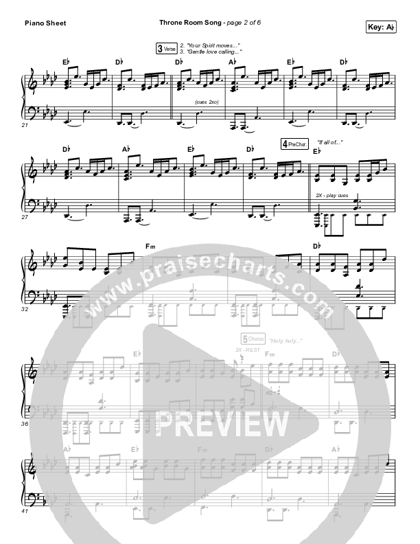 Throne Room Song Piano Sheet (People & Songs / May Angeles / Ryan Kennedy)