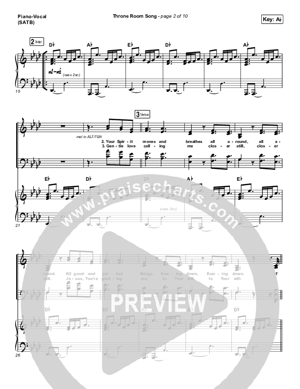 Throne Room Song Piano/Vocal (SATB) (People & Songs / May Angeles / Ryan Kennedy)