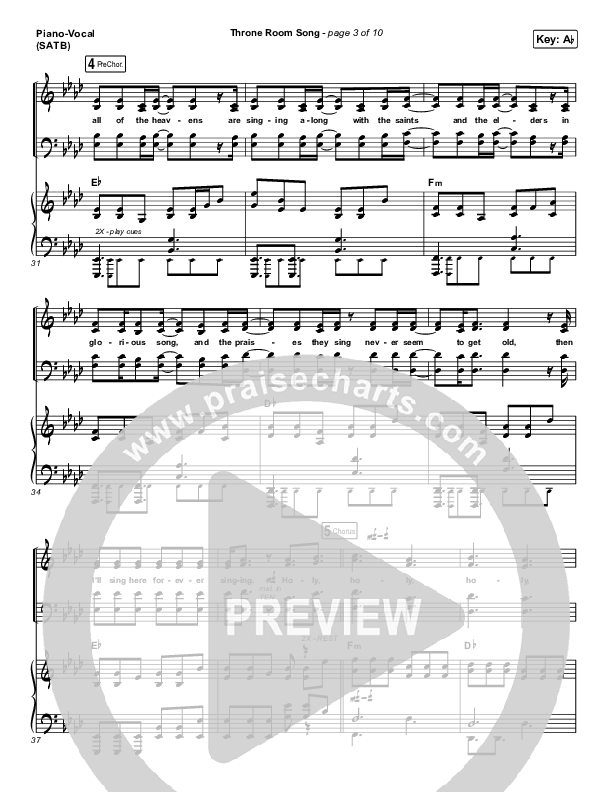 Throne Room Song Piano/Vocal (SATB) (People & Songs / May Angeles / Ryan Kennedy)
