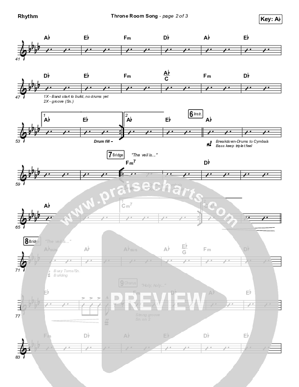 Throne Room Song Rhythm Chart (People & Songs / May Angeles / Ryan Kennedy)