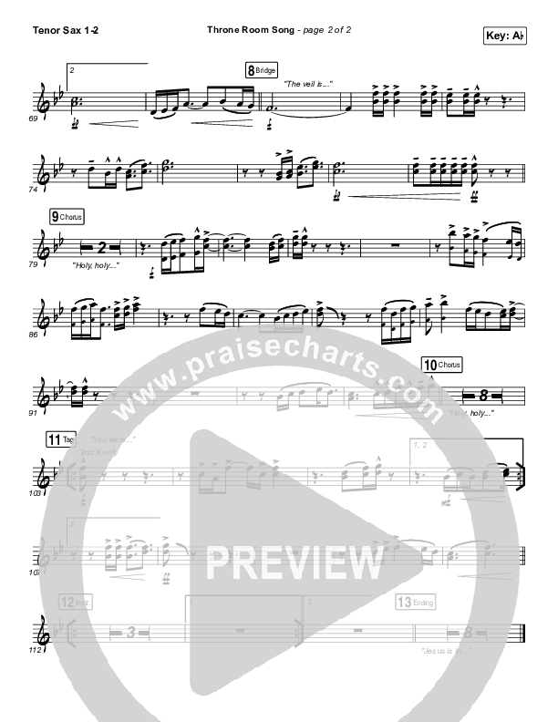 Throne Room Song Tenor Sax 1/2 (People & Songs / May Angeles / Ryan Kennedy)