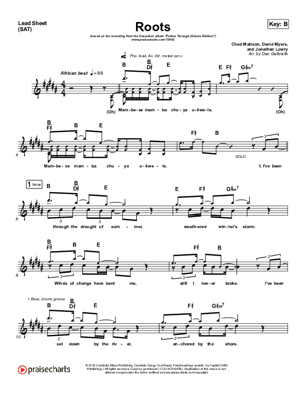 Roots Lead Sheet (SAT) (Unspoken)