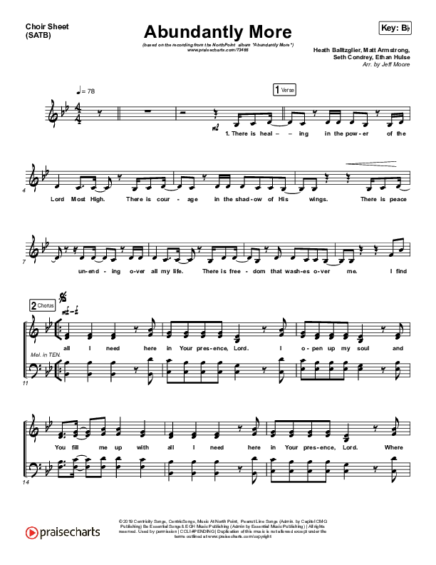 Abundantly More Choir Vocals (SATB) (North Point Worship / Seth Condrey)