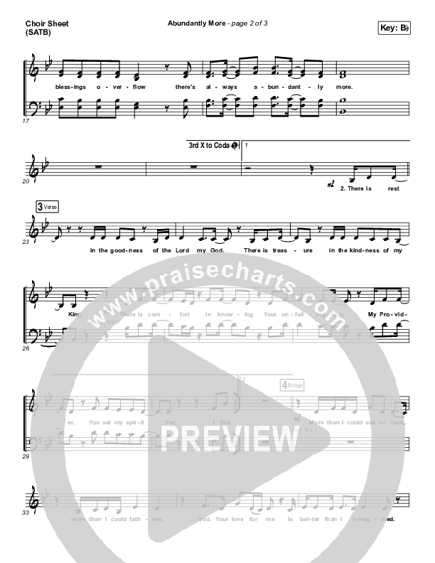 Abundantly More Choir Sheet (SATB) (North Point Worship / Seth Condrey)