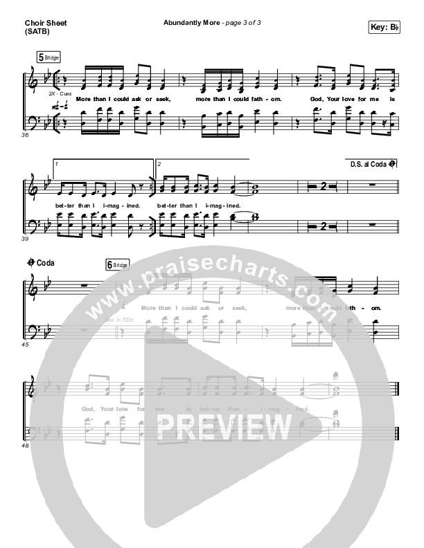 Abundantly More Choir Sheet (SATB) (North Point Worship / Seth Condrey)