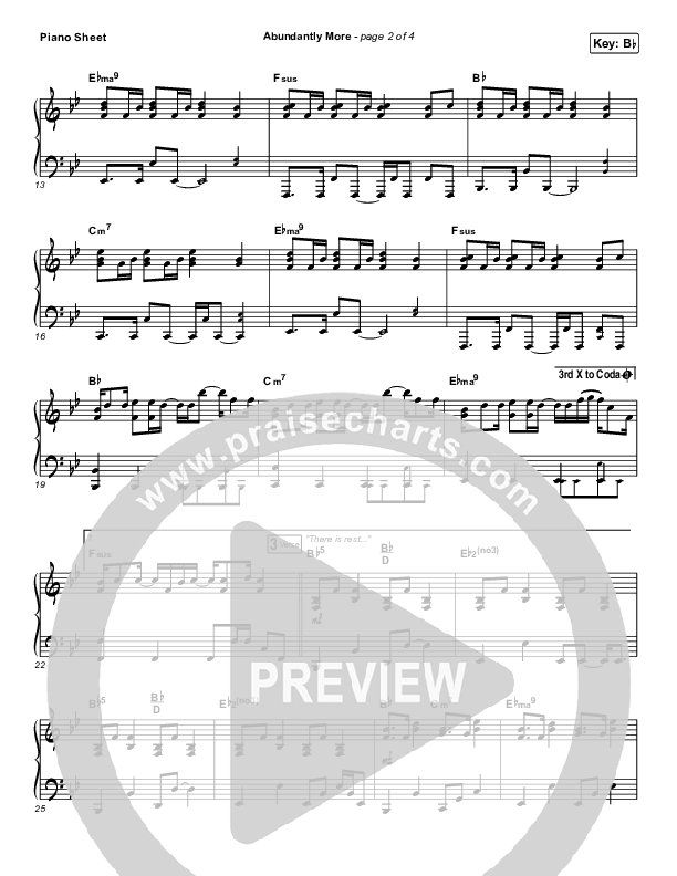 Abundantly More Piano Sheet (North Point Worship / Seth Condrey)