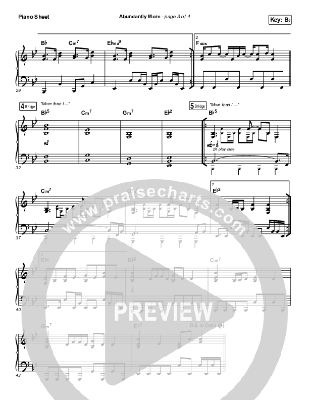 Abundantly More Piano Sheet (North Point Worship / Seth Condrey)