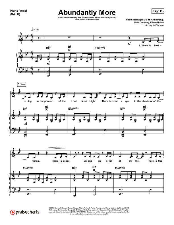 Abundantly More Piano/Vocal (SATB) (North Point Worship / Seth Condrey)