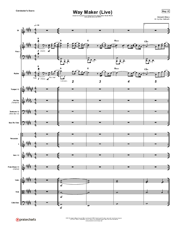 Way Maker (Live) Conductor's Score (Leeland)