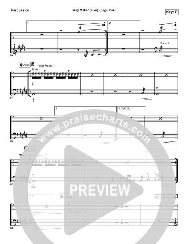 Way Maker (Live) Percussion (Leeland)