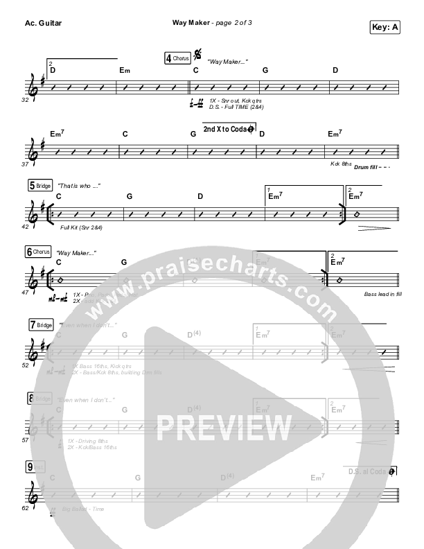 Way Maker (Live) Acoustic Guitar (Michael W. Smith)