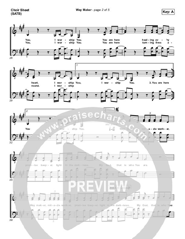 Way Maker (Live) Choir Sheet (SATB) (Michael W. Smith)