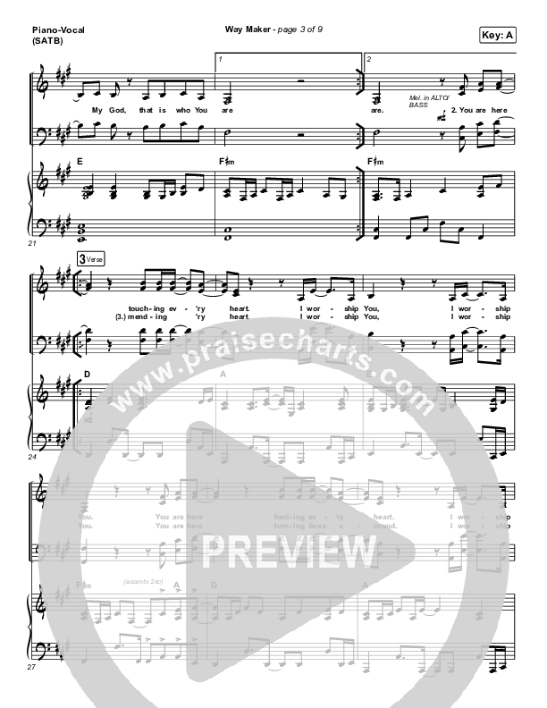 Way Maker (Live) Percussion Sheet Music PDF (Michael W. Smith) -  PraiseCharts