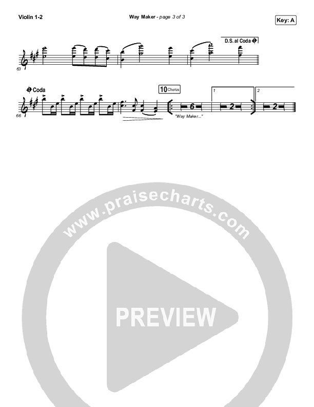 Way Maker Sheet music for Flute, Violin, Viola, Cello & more instruments  (Orchestras)