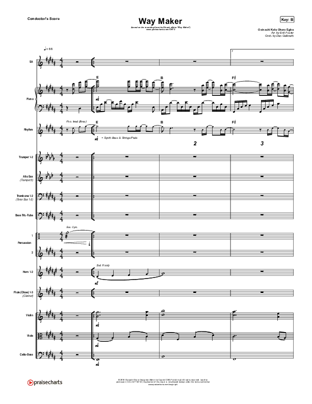 Way Maker Sheet music for Flute, Violin, Viola, Cello & more instruments  (Orchestras)