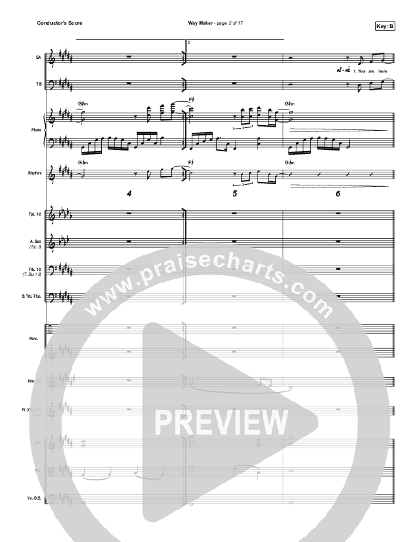 Way Maker Conductor's Score (Sinach)