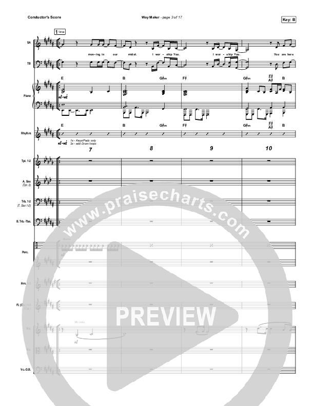 Way Maker Conductor's Score (Sinach)