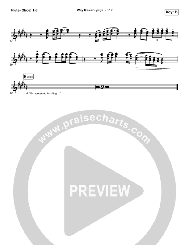 Way Maker Flute/Oboe 1/2/3 (Sinach)