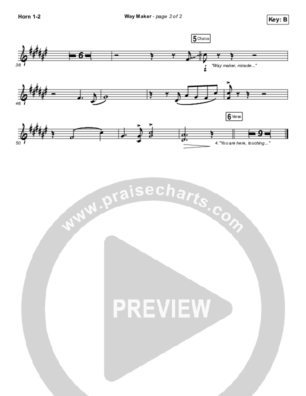 Way Maker French Horn 1/2 (Sinach)