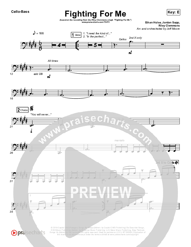 Fighting For Me Cello/Bass (Riley Clemmons)