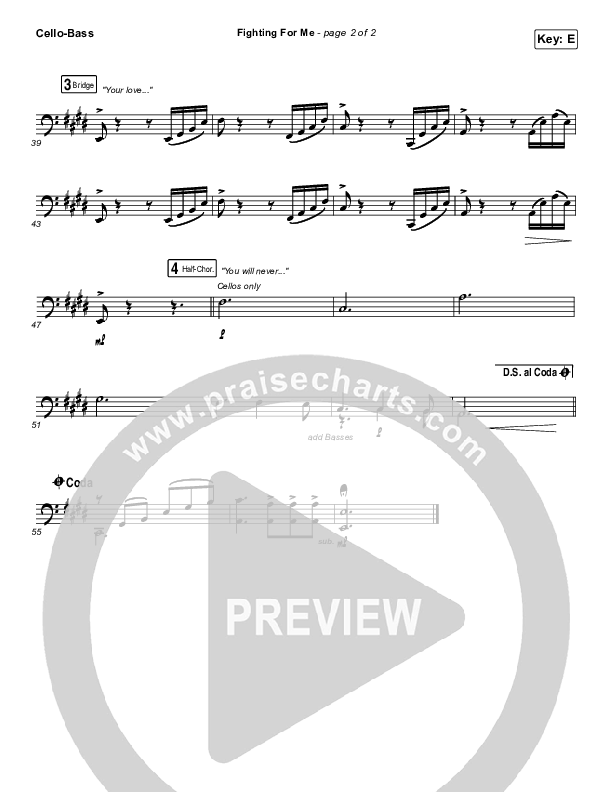 Fighting For Me Cello/Bass (Riley Clemmons)