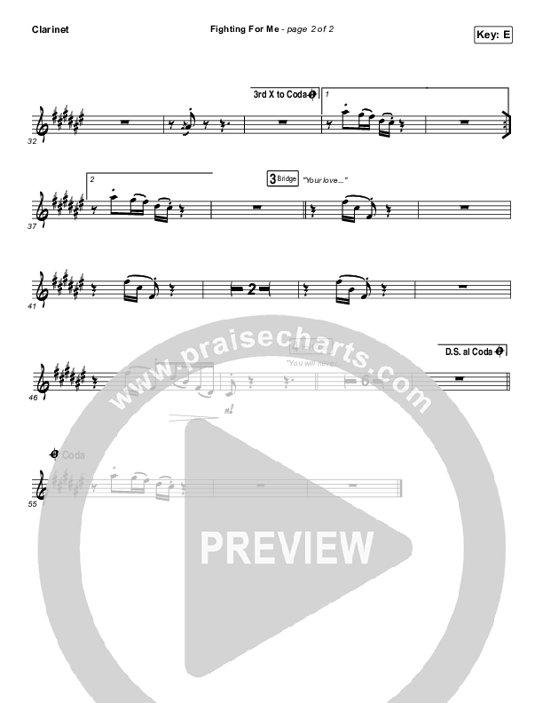 Fighting For Me Clarinet (Riley Clemmons)