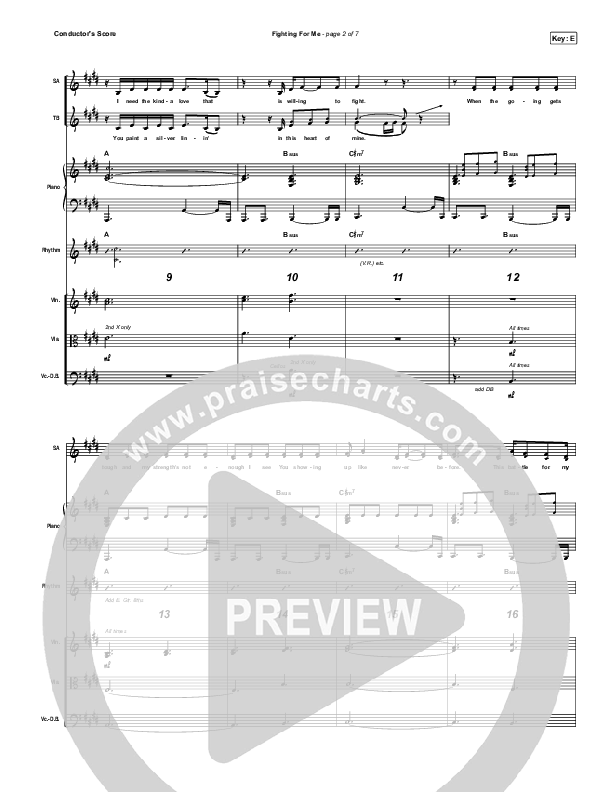 Fighting For Me Conductor's Score (Riley Clemmons)