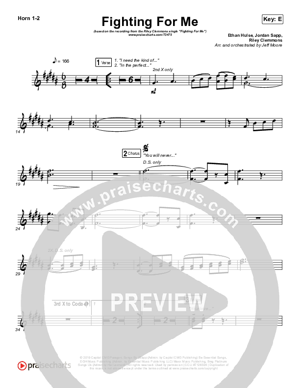 Fighting For Me French Horn 1/2 (Riley Clemmons)