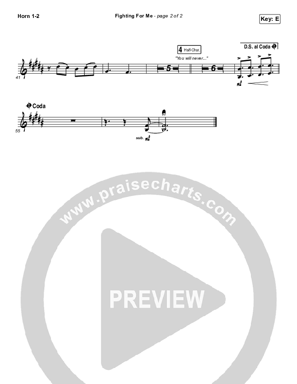 Fighting For Me French Horn 1/2 (Riley Clemmons)