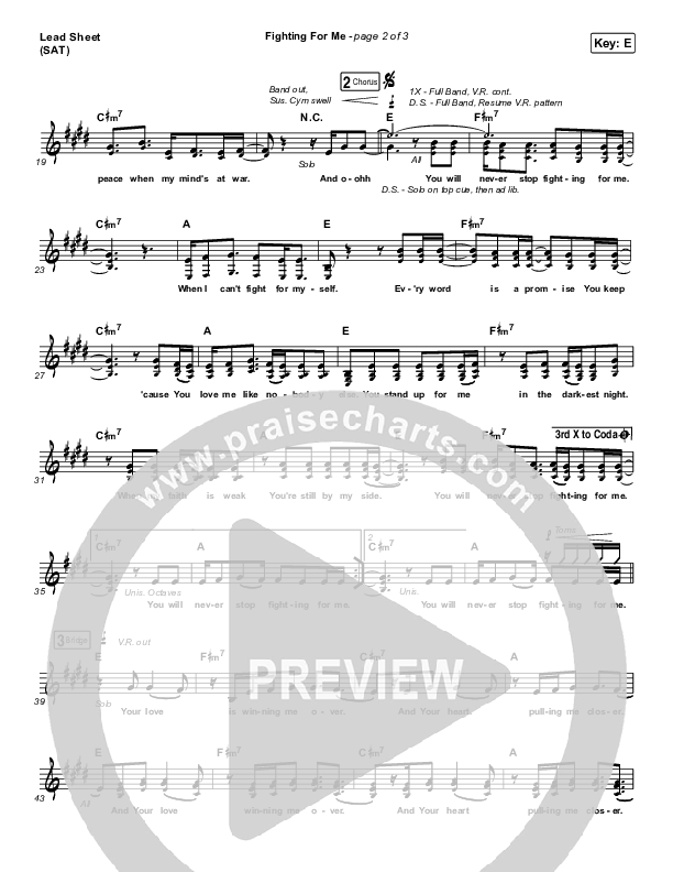 Fighting For Me Lead Sheet (Print Only) (Riley Clemmons)