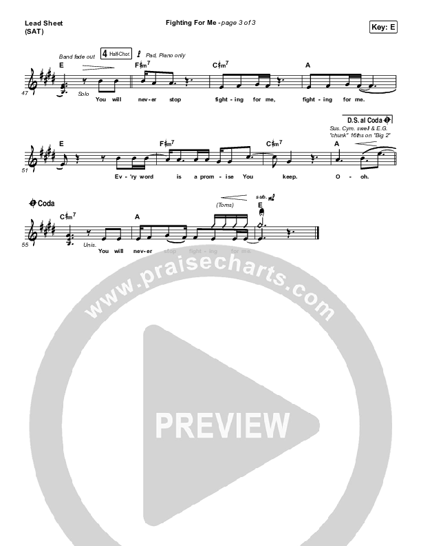 Fighting For Me Lead Sheet (Print Only) (Riley Clemmons)