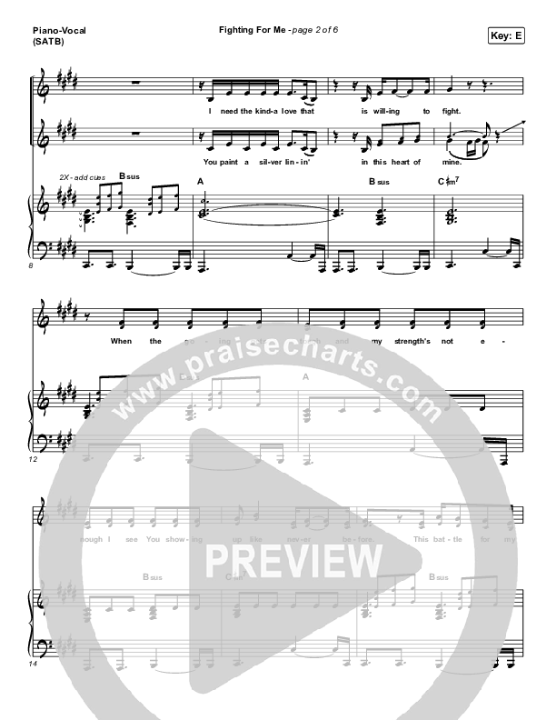 Fighting For Me Piano/Vocal (Print Only) (Riley Clemmons)