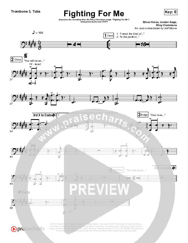 Fighting For Me Trombone 3/Tuba (Riley Clemmons)