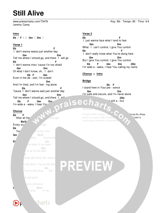 Still Alive Chords & Lyrics (Jeremy Camp)