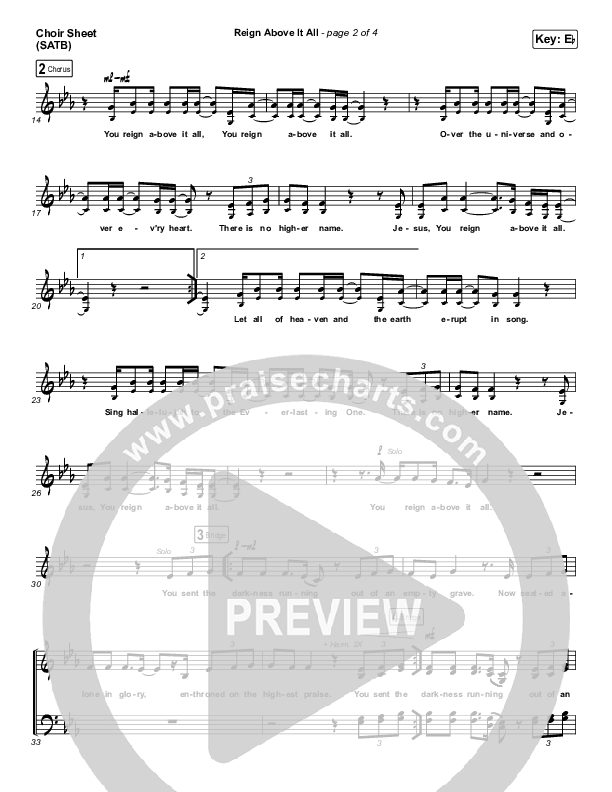 Reign Above It All Choir Sheet (SATB) (The McClures / Paul McClure / Hannah McClure)