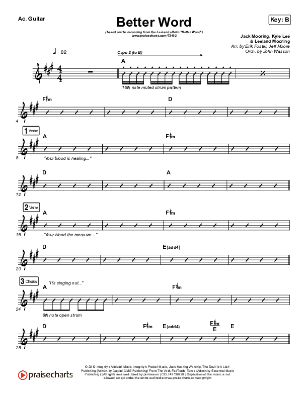 Better Word (Live) Acoustic Guitar (Leeland)