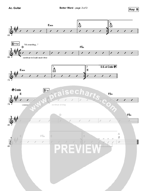 Better Word (Live) Acoustic Guitar (Leeland)