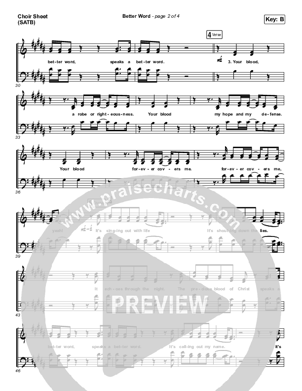 Better Word (Live) Choir Sheet (SATB) (Leeland)