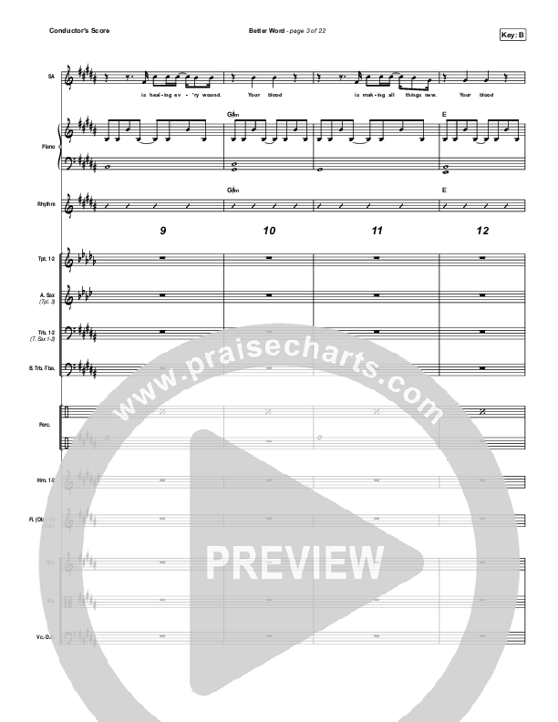 Better Word (Live) Conductor's Score (Leeland)