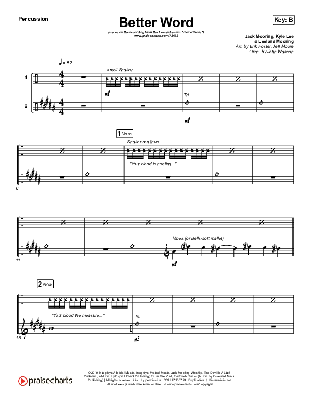 Better Word (Live) Percussion (Leeland)